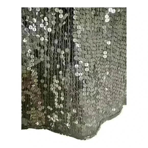 Talbots Vintage 100% Silk Black Sequin Round Neck Short Sleeve Blouse, sz Small - Picture 10 of 11